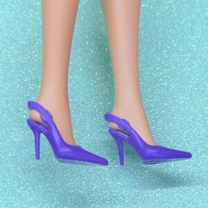 Purple Slingback High Heel Shoe Arched Foot Doll Accessory Model Muse Unbranded
